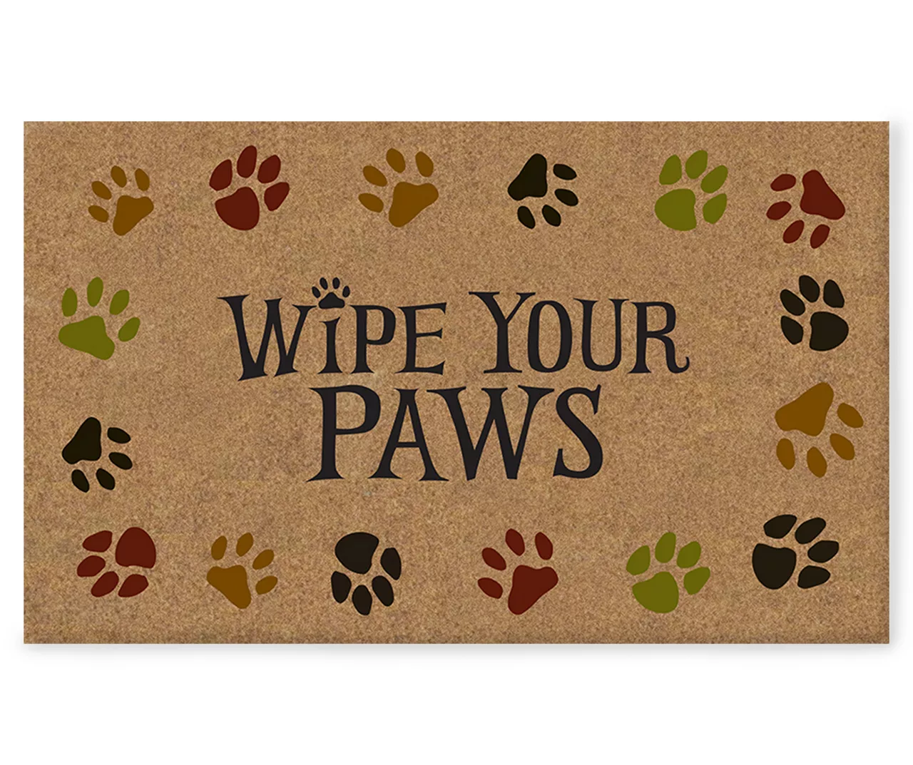 "Wipe Your Paws" Coir Outdoor Doormat, (18" X 30")