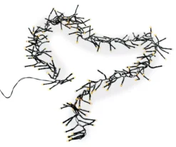 Warm White 8-Function LED Garland Light Set With Green Wire, 180-Lights