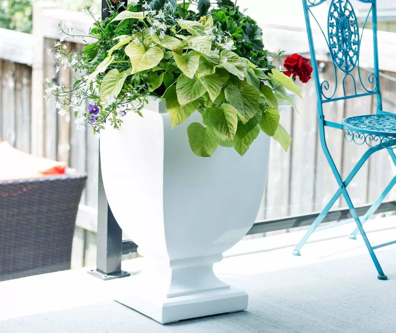 Augusta White Tall Planter - Image 2