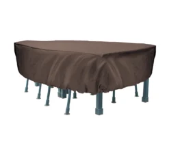 124" Mocha Heavy Duty Rectangle Patio Set Cover