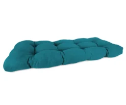 Peacock Green Outdoor Wicker Settee Cushion