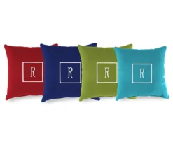 "R" Monogram Indoor/Outdoor Throw Pillow