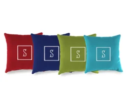 "S" Monogram Indoor/Outdoor Throw Pillow
