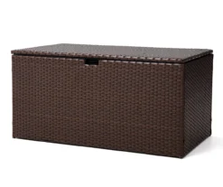 Brown 140-Gallon All-Weather Wicker Storage Deck Box