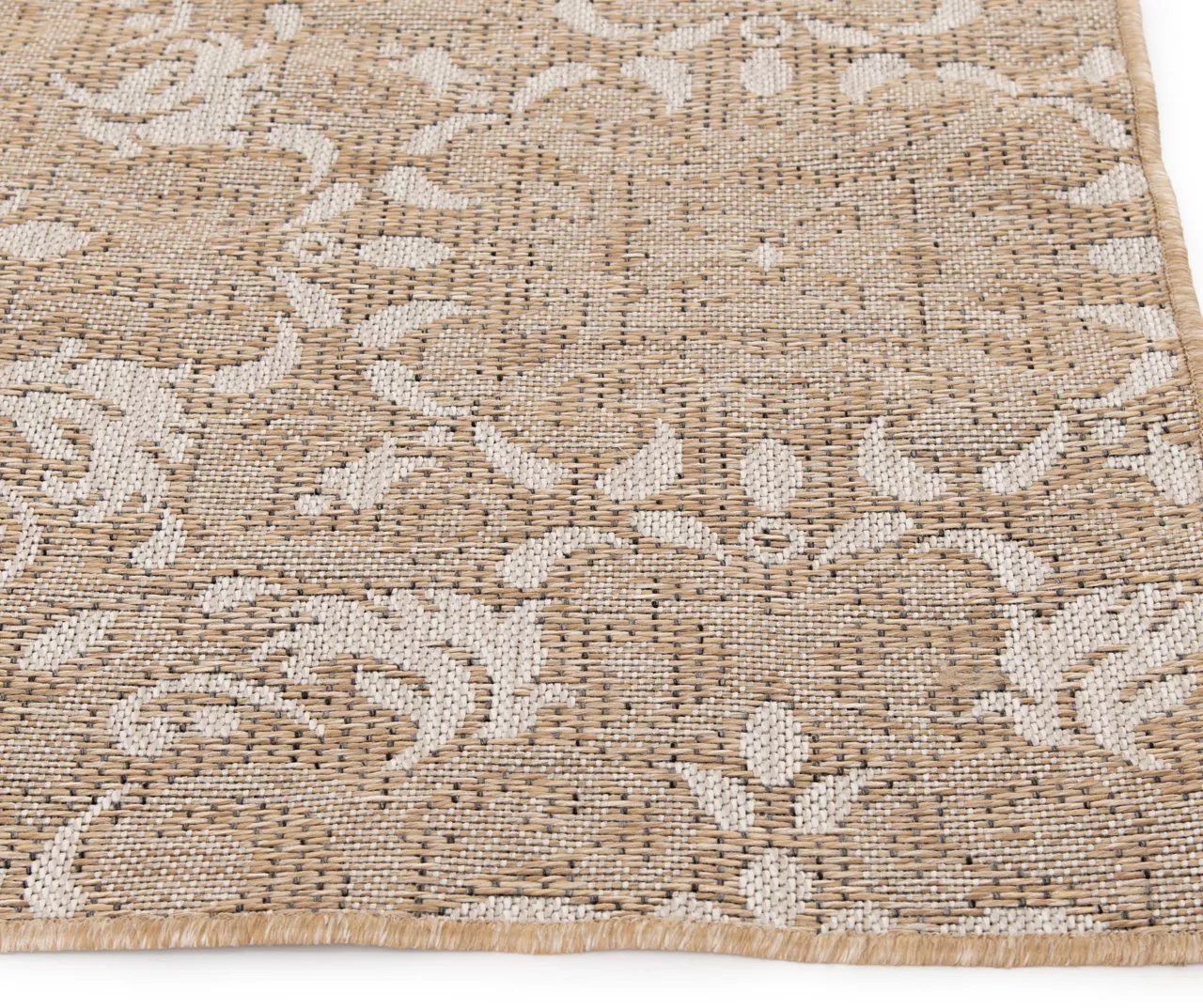 Sandpointe Tan & Ecru Damask Outdoor Area Rug, (5' X 7') - Image 2
