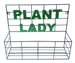 "Plant Lady" Black & Green Wall Pot Holder
