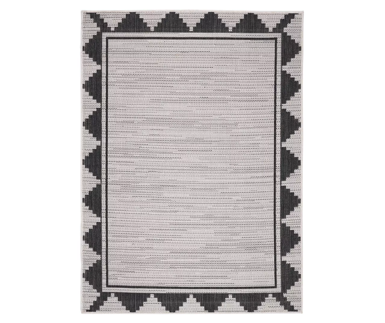 Broyhill Gray & Black Geometric Border Outdoor Area Rug - Image 2