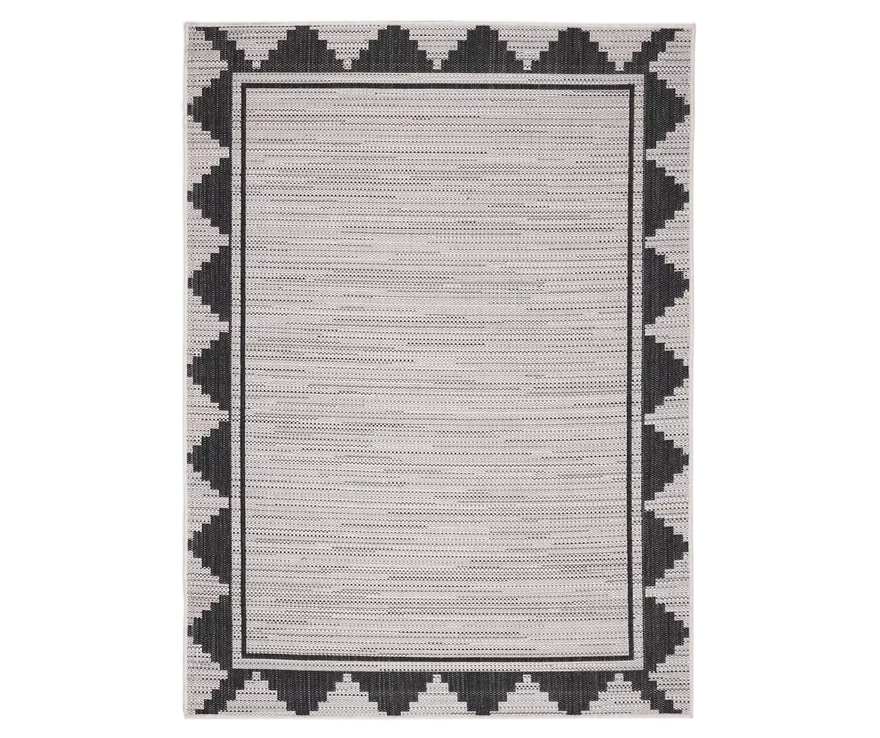 Broyhill Gray & Black Geometric Border Outdoor Area Rug