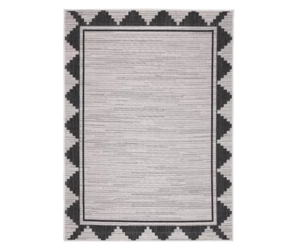 Broyhill Gray & Black Geometric Border Outdoor Area Rug - Image 4