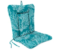 Sea Coral Turquoise Euro Style Outdoor Chair Cushion