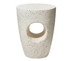 Glitzhome 18" Terrazzo Look Keyhole Garden Table