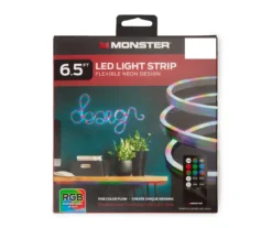 Monster Neon Flex LED Strip Light With Remote, (6.5')