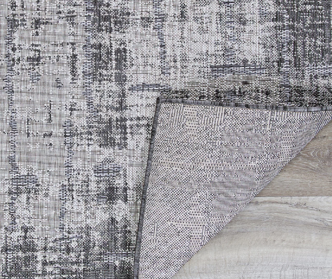 Tiverton Anthracite Light Gray Abstract Outdoor Area Rug - Image 4