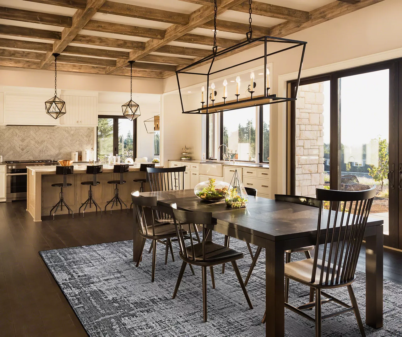 Tiverton Anthracite Light Gray Abstract Outdoor Area Rug - Image 5