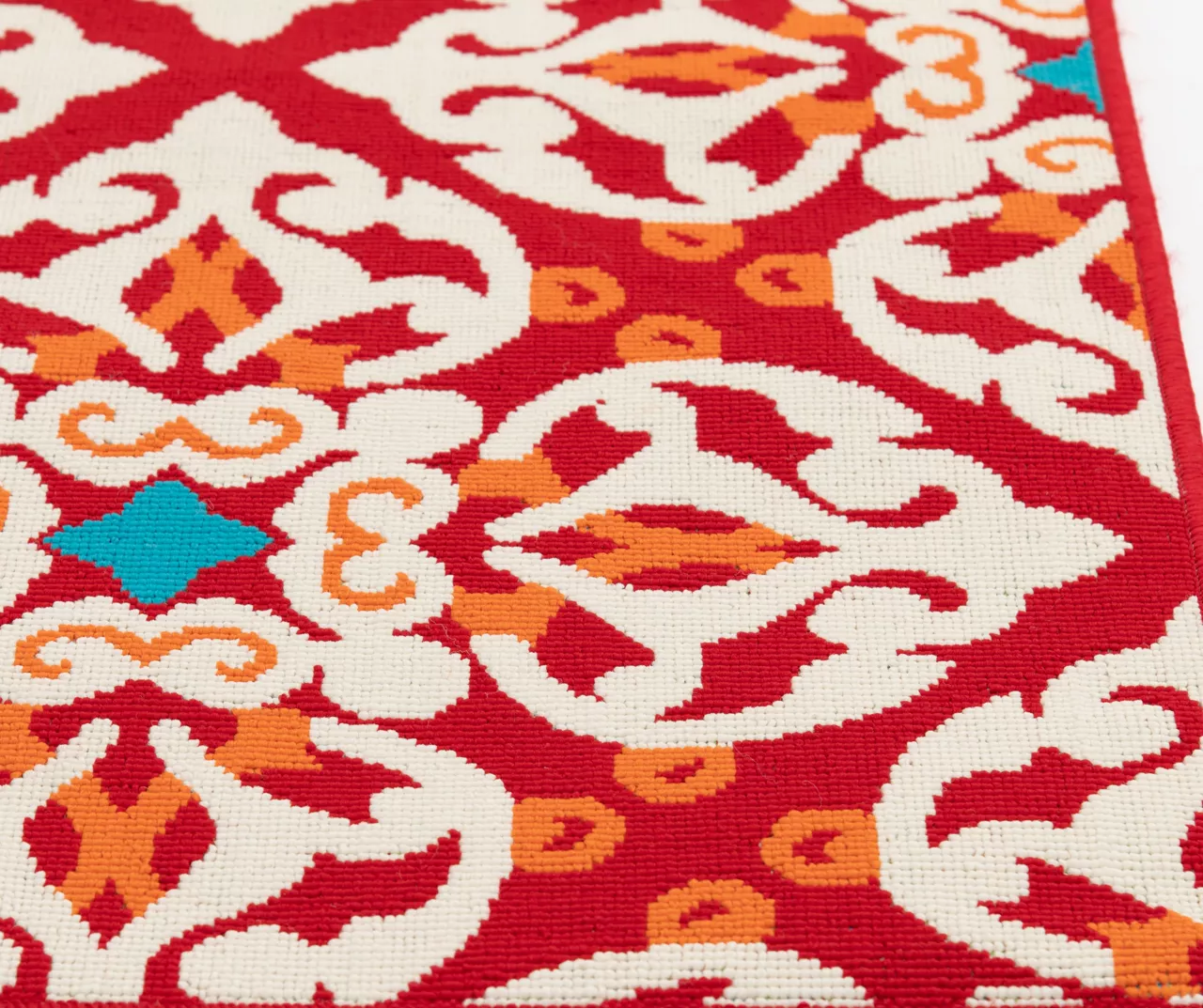 Rilassare Red & Orange Medallion Lattice Outdoor Area Rug, (5' X 7') - Image 2