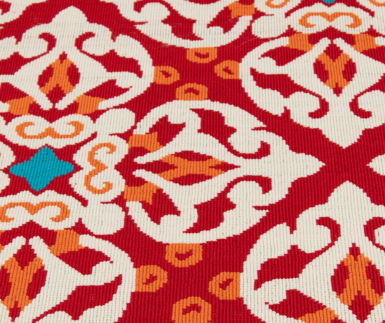 Rilassare Red & Orange Medallion Lattice Outdoor Area Rug, (6.5' X 9') - Image 4