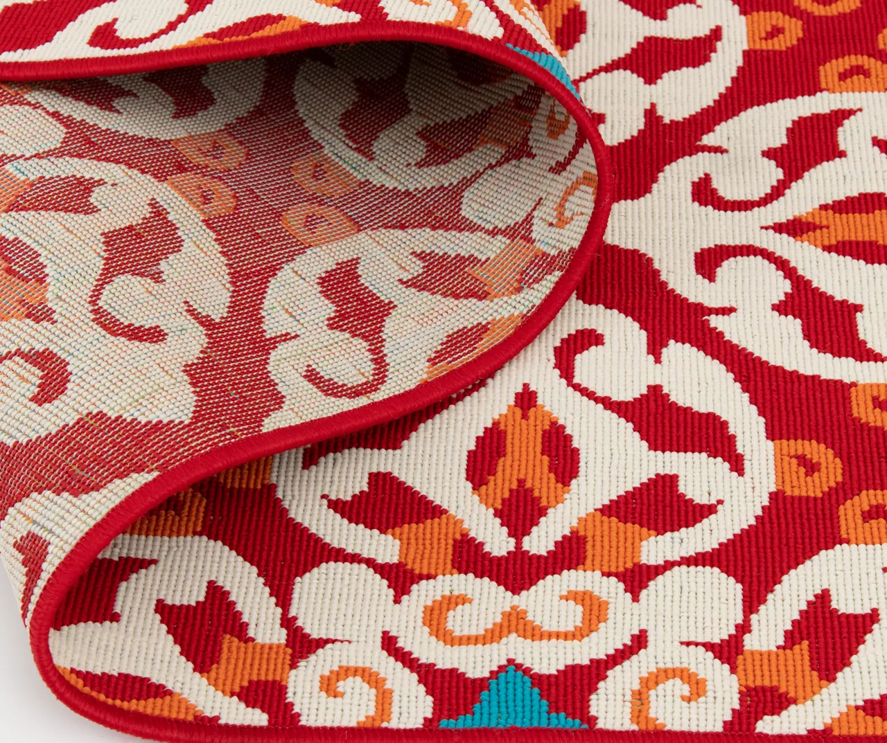 Rilassare Red & Orange Medallion Lattice Outdoor Area Rug, (5' X 7') - Image 6