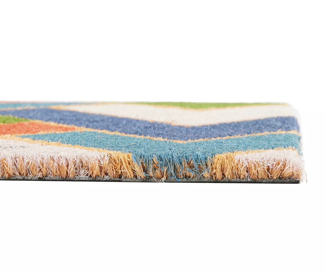 "Hello" Multi-Color Chevron Coir Doormat - Image 3