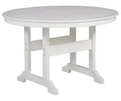 Crescent Luxe White Slat Patio Dining Table
