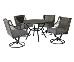 Real Living Arrow Ridge Tan 5-Piece All-Weather Wicker Swivel Patio Dining Set